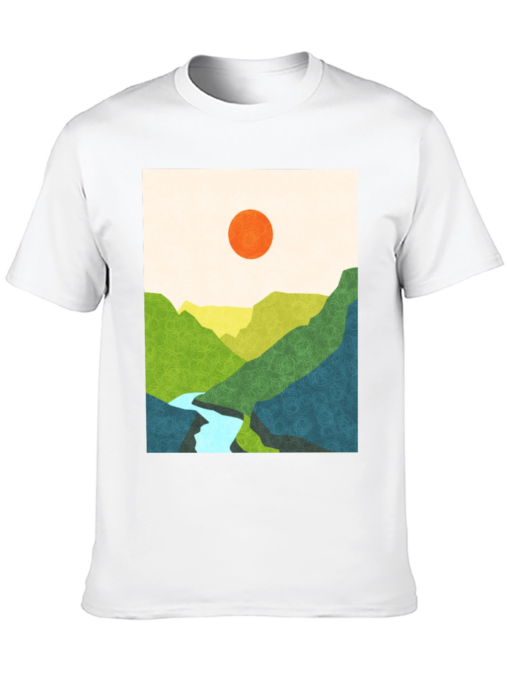 Abstract Mountain View Graphic Tee