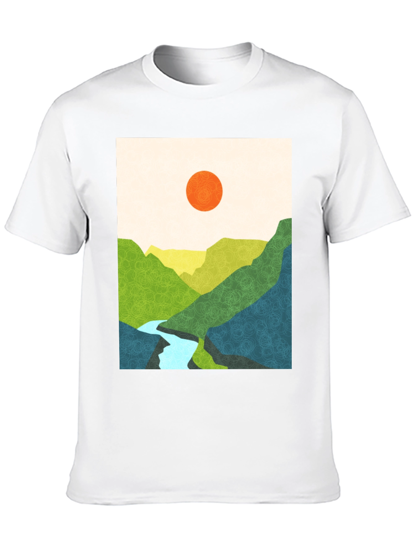 Abstract Mountain View Graphic Tee