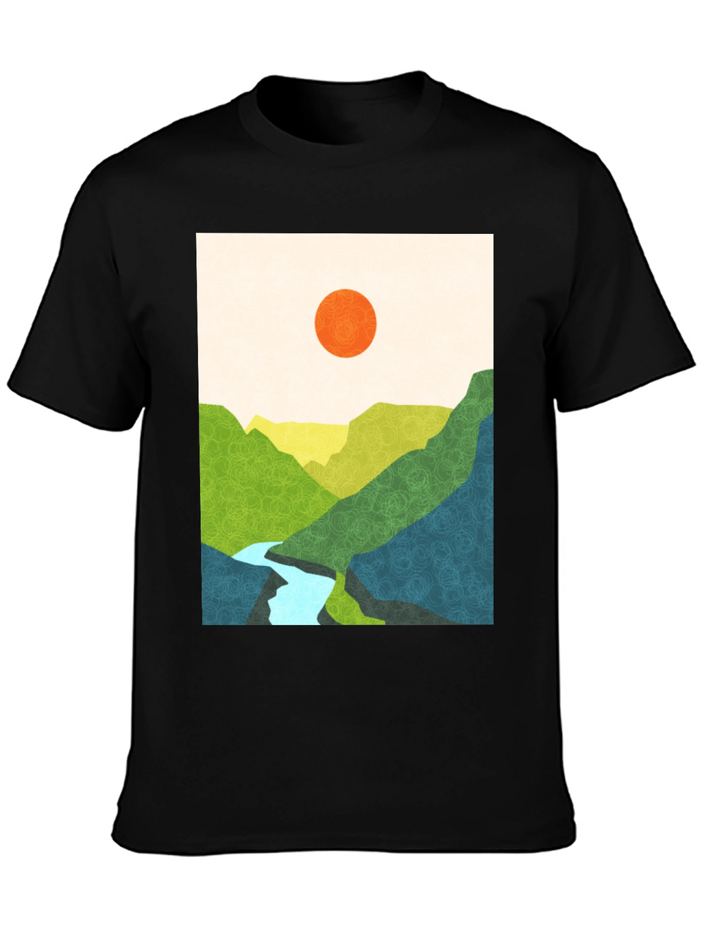 Abstract Mountain View Graphic Tee