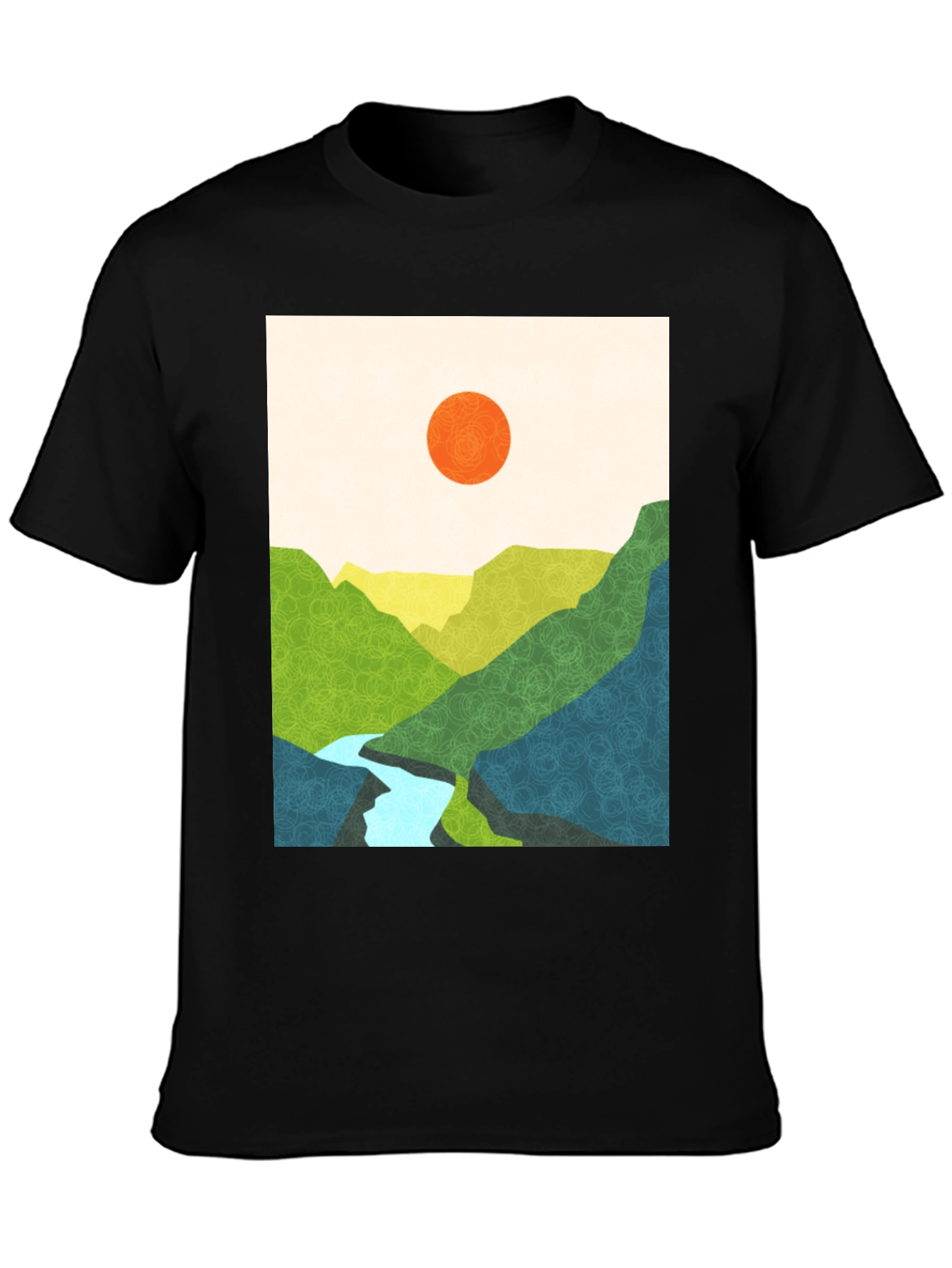 Abstract Mountain View Graphic Tee
