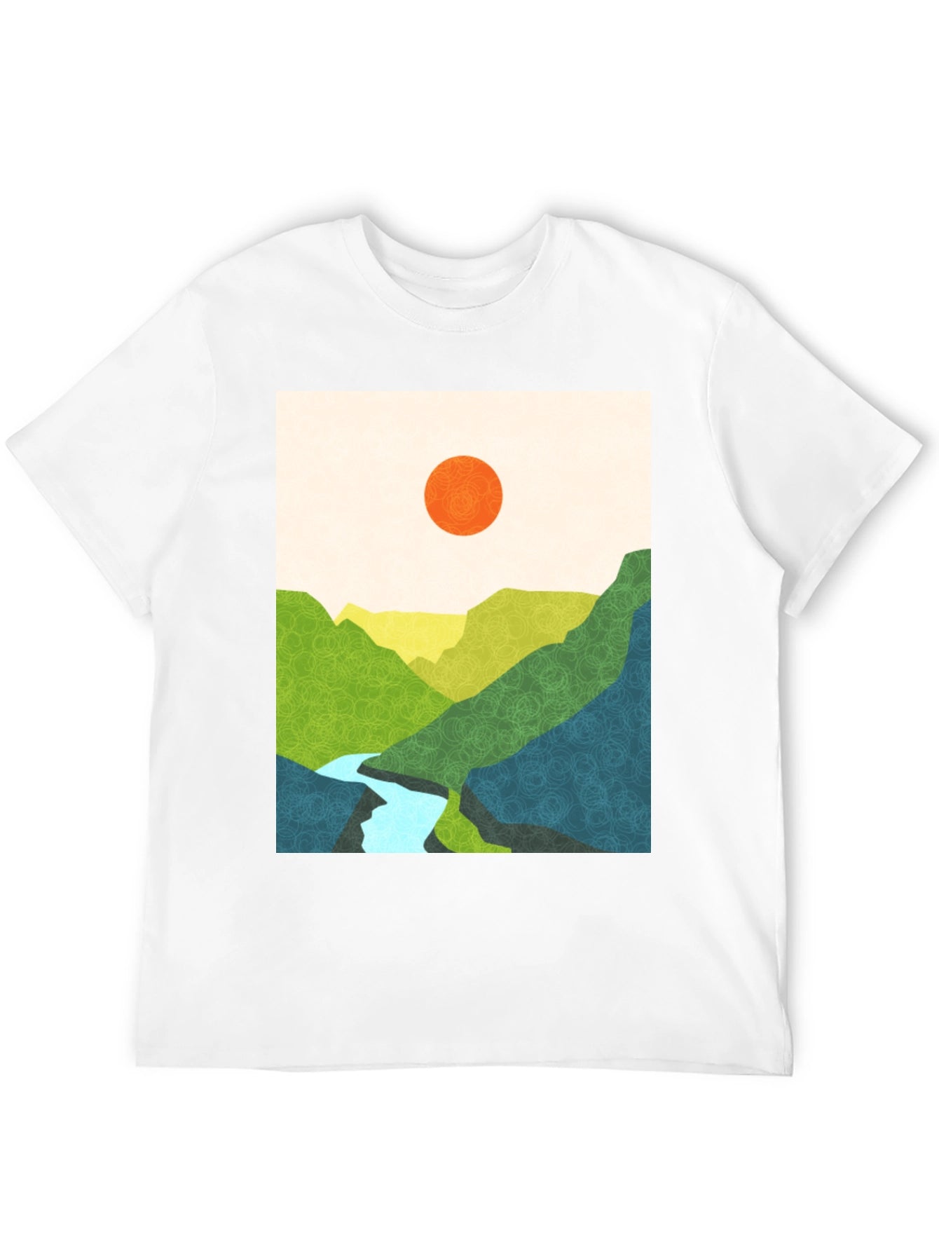 Abstract Mountain View Graphic Tee