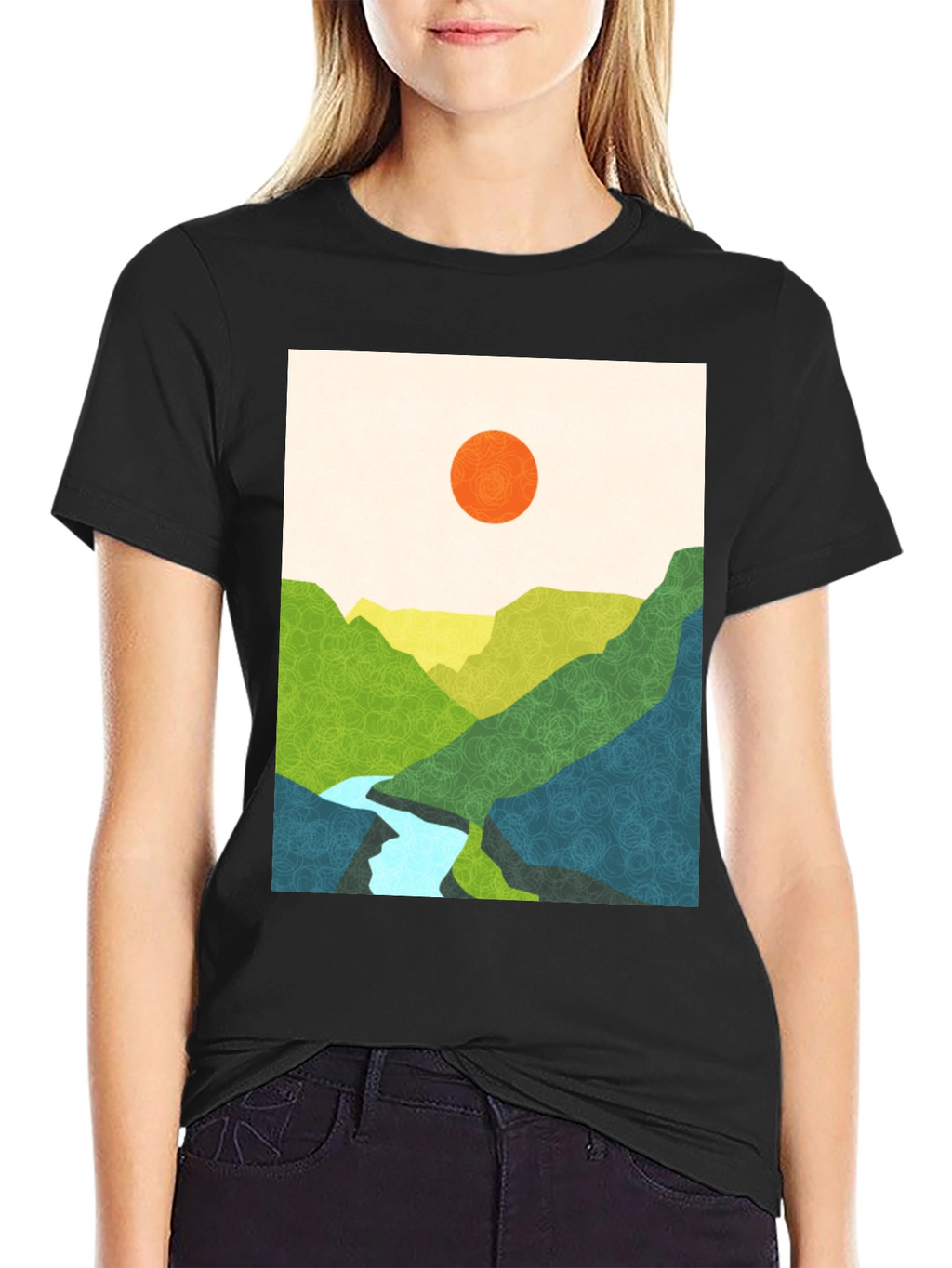 Abstract Mountain View Graphic Tee