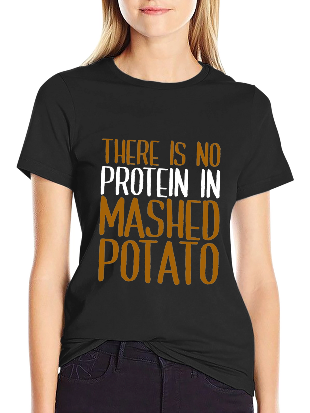 Funny No Protein Mashed Potato Graphic T-Shirt