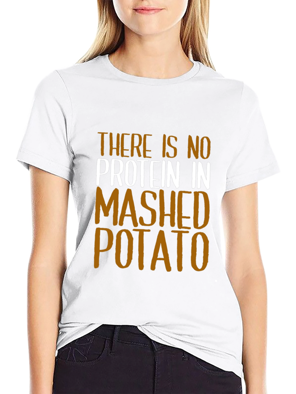 Funny No Protein Mashed Potato Graphic T-Shirt