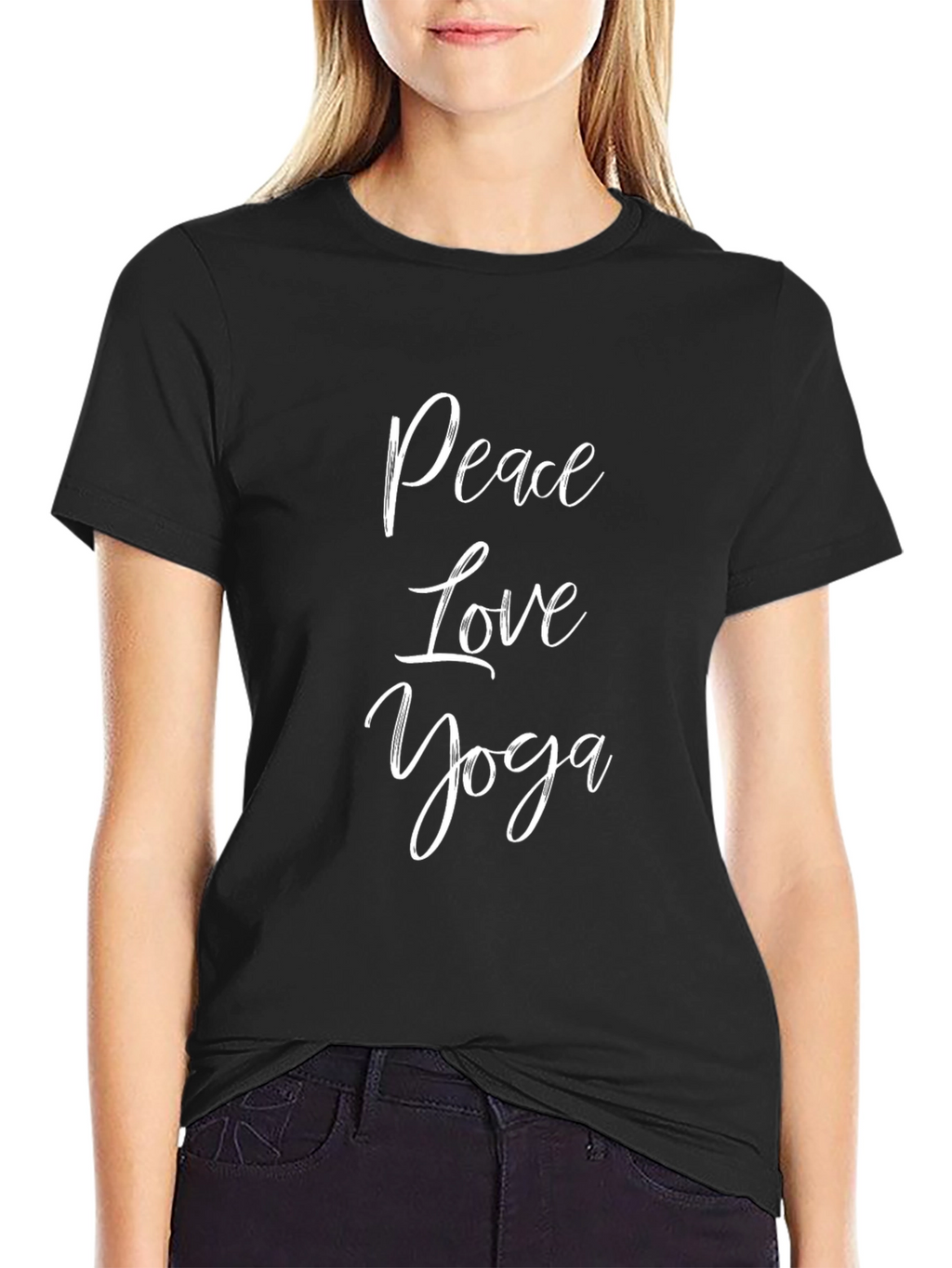 Peace Love Yoga T-Shirt - Trendy Graphic Tee