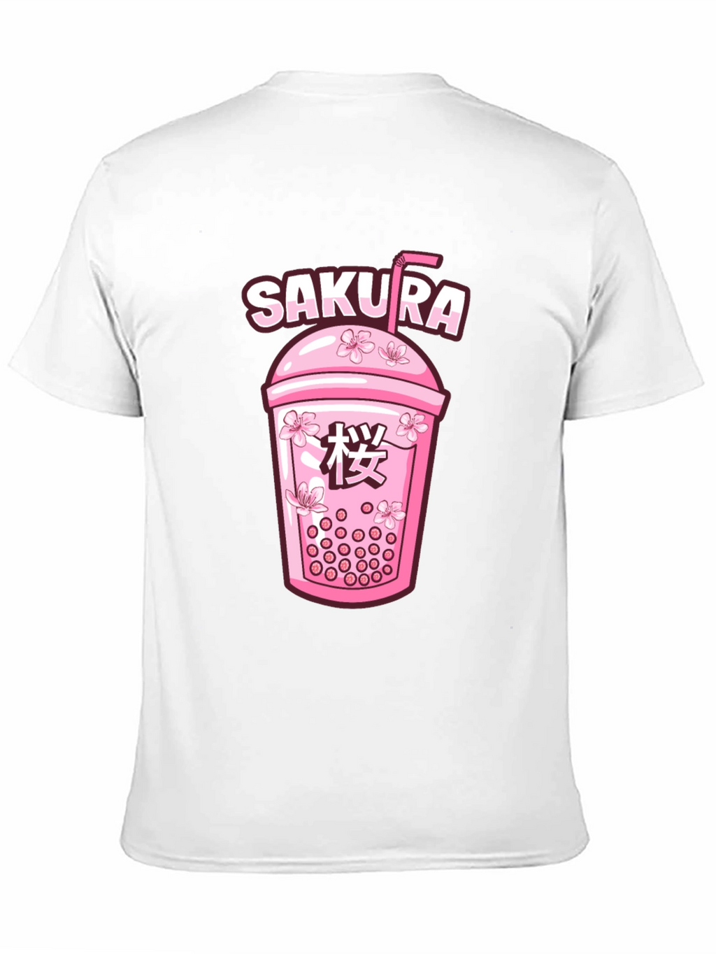 Sakura Boba Tea Graphic Tee - Unisex Black T-Shirt