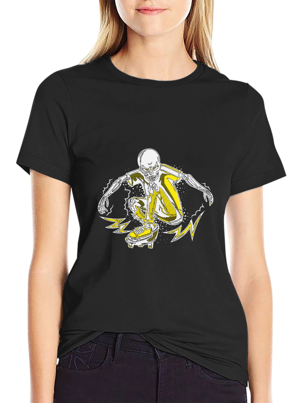 Skateboarder Skeleton Graphic Tee - Cool Skeleton T-Shirt