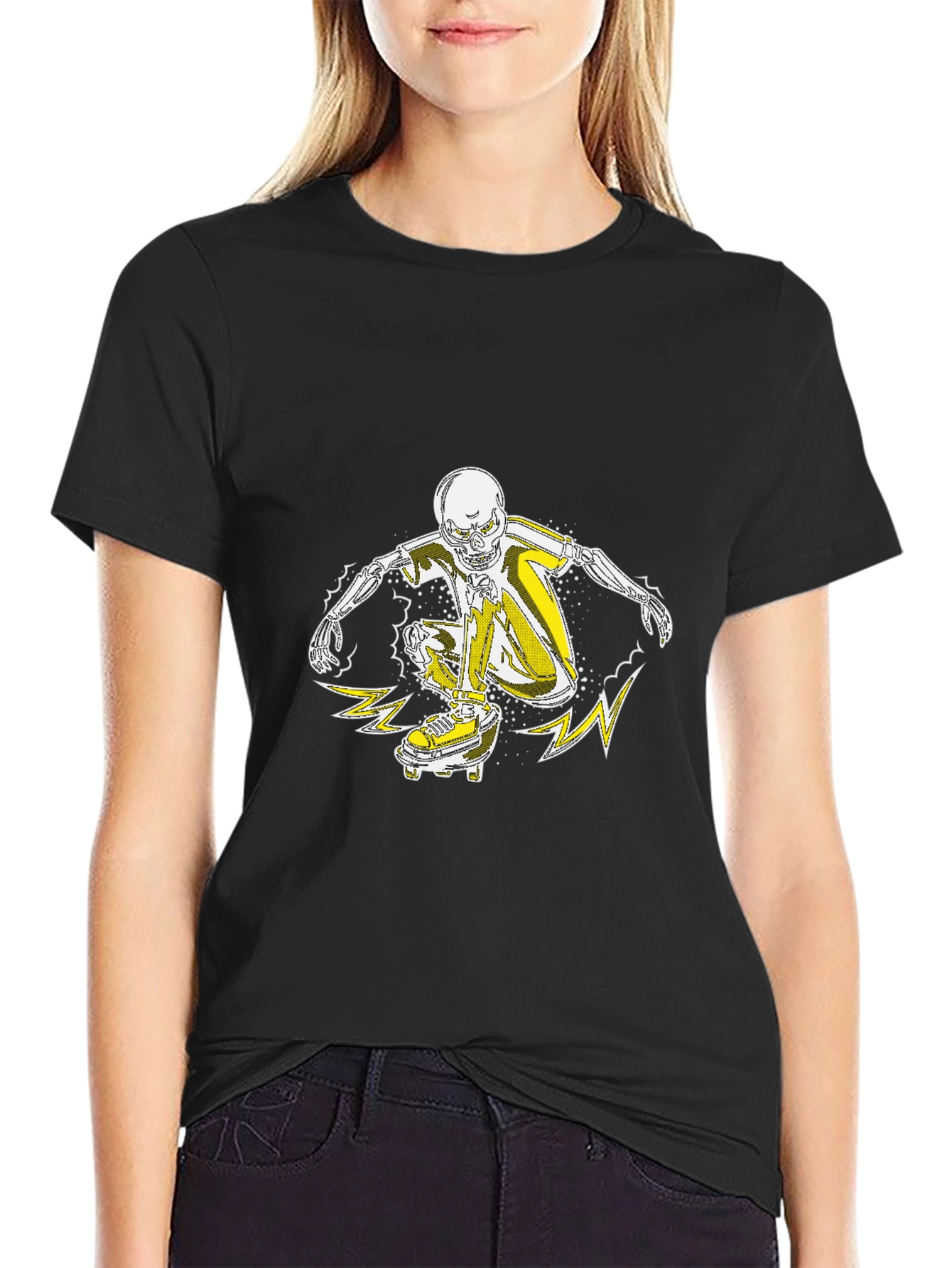 Skateboarder Skeleton Graphic Tee - Cool Skeleton T-Shirt