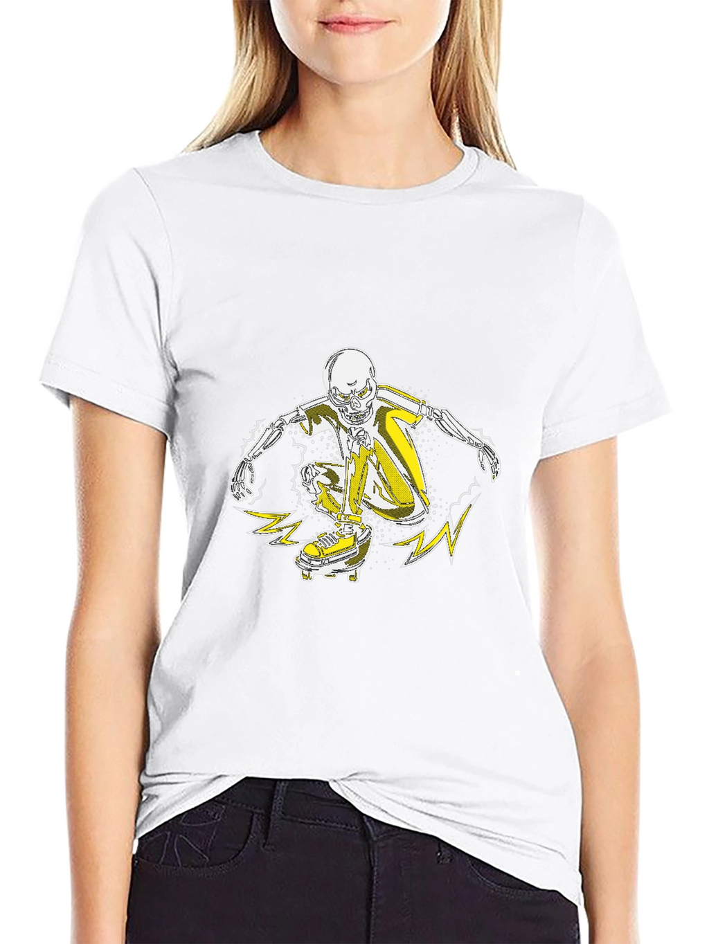 Skateboarder Skeleton Graphic Tee - Cool Skeleton T-Shirt