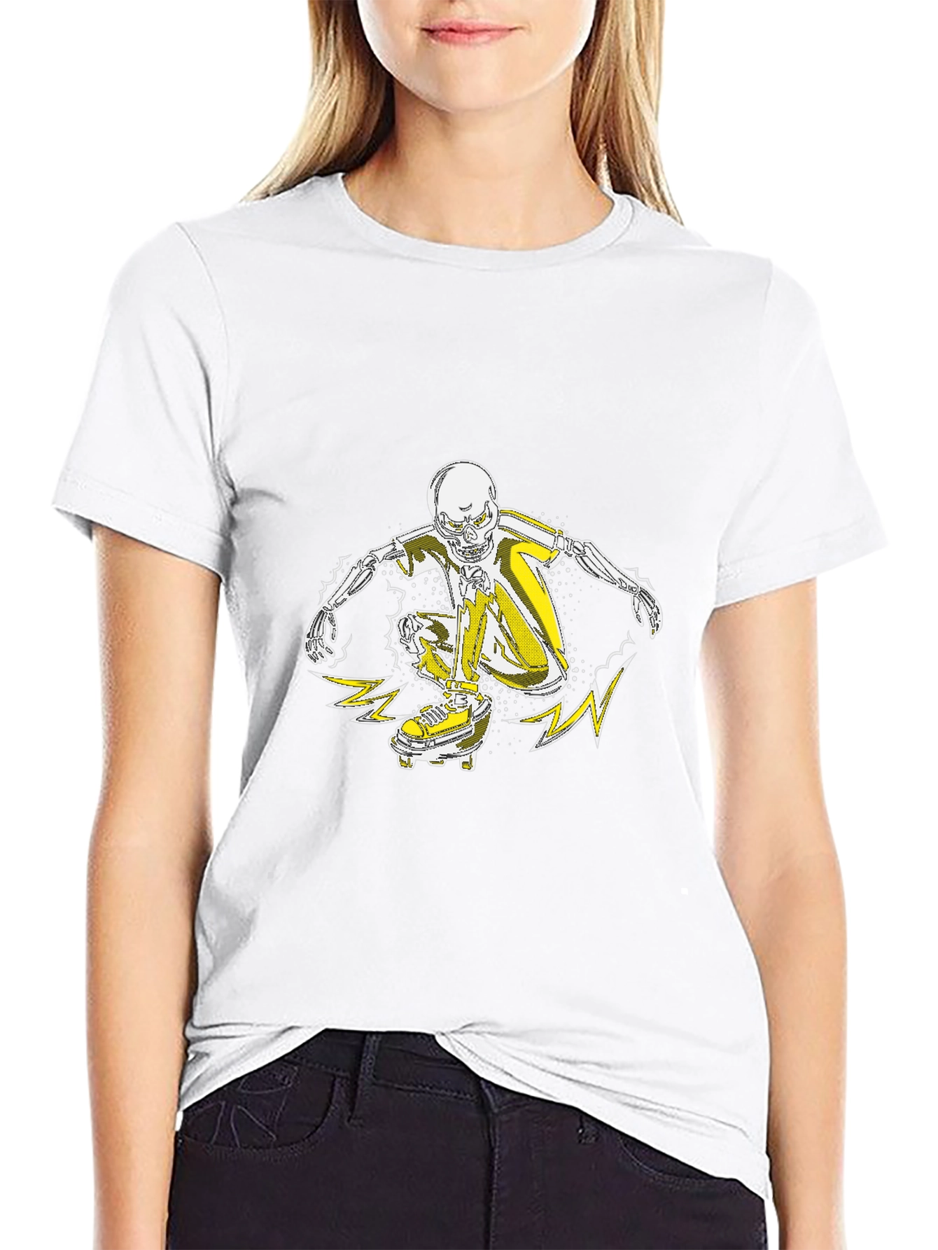 Skateboarder Skeleton Graphic Tee - Cool Skeleton T-Shirt