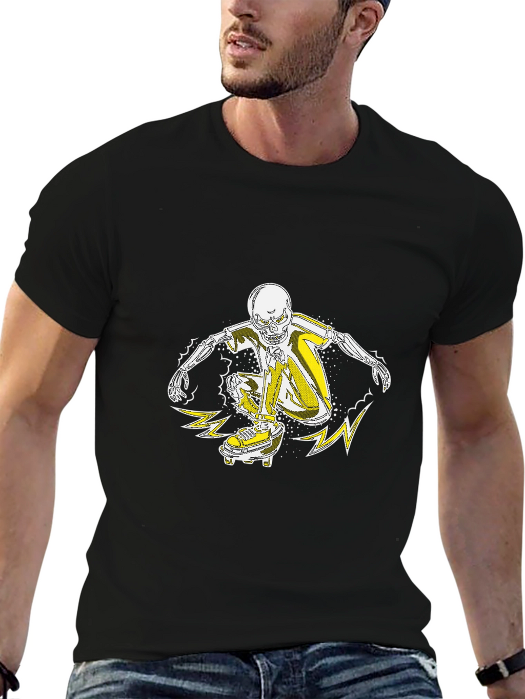 Skateboarder Skeleton Graphic Tee - Cool Skeleton T-Shirt