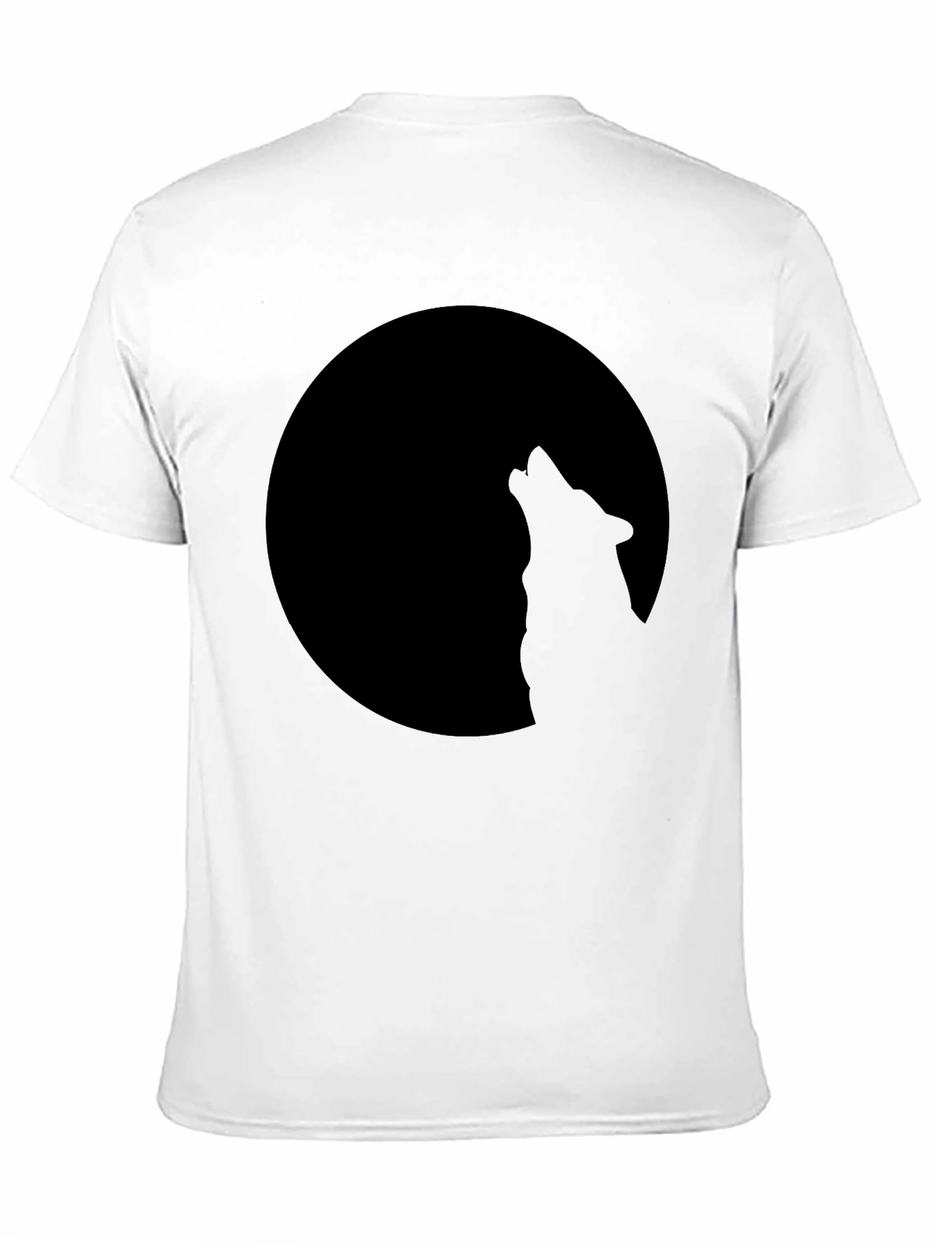 Wolf Howling at Moon Black T-Shirt