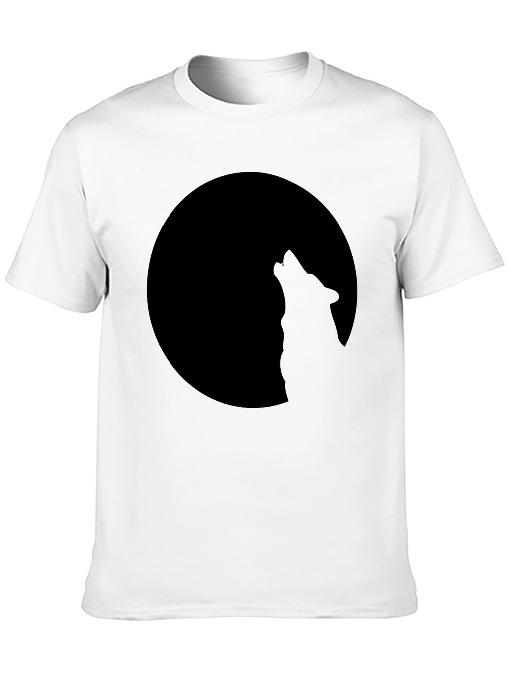 Wolf Howling at Moon Black T-Shirt