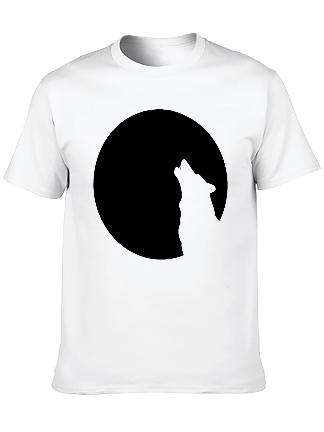 Wolf Howling at Moon Black T-Shirt