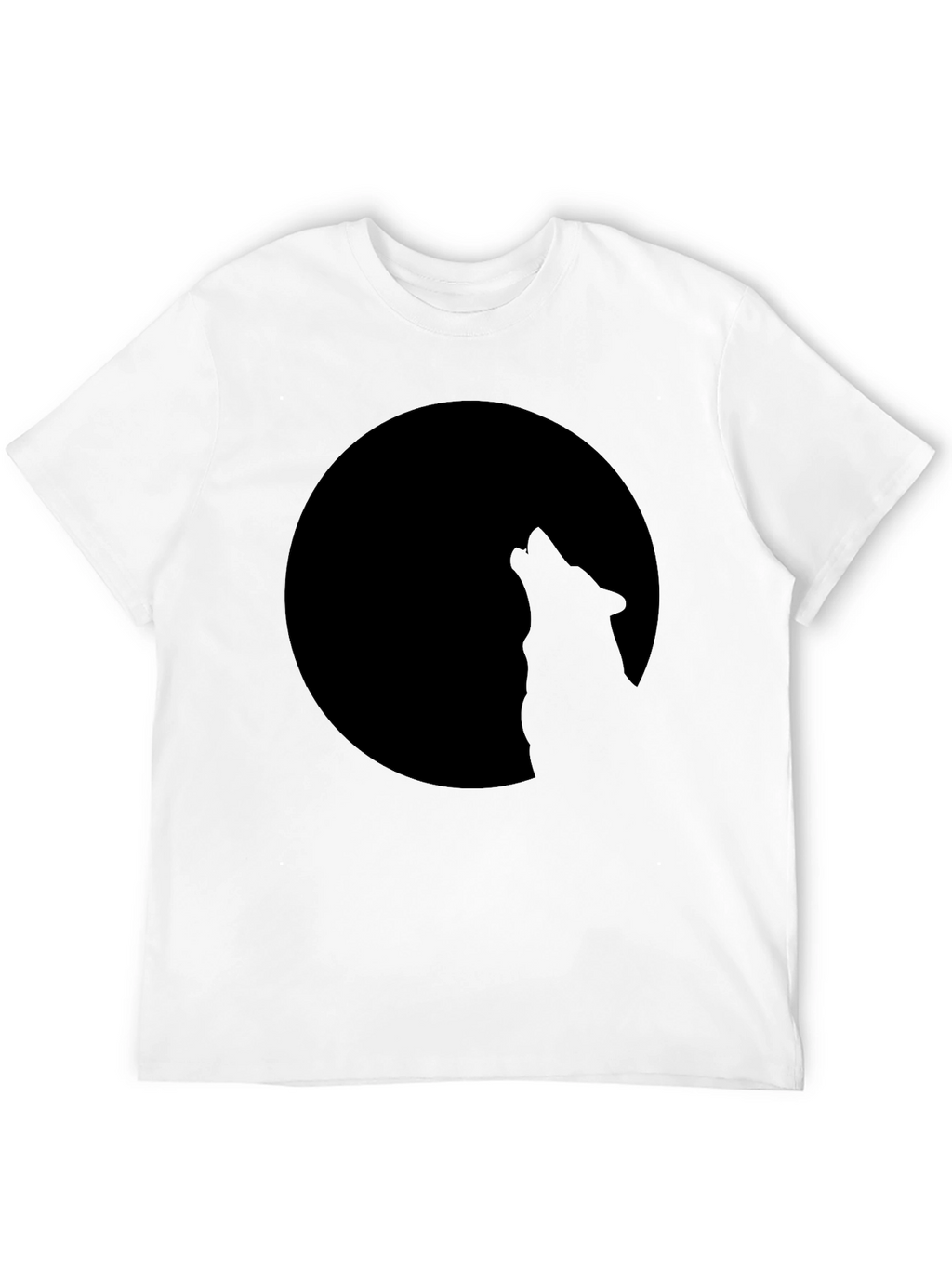 Wolf Howling at Moon Black T-Shirt