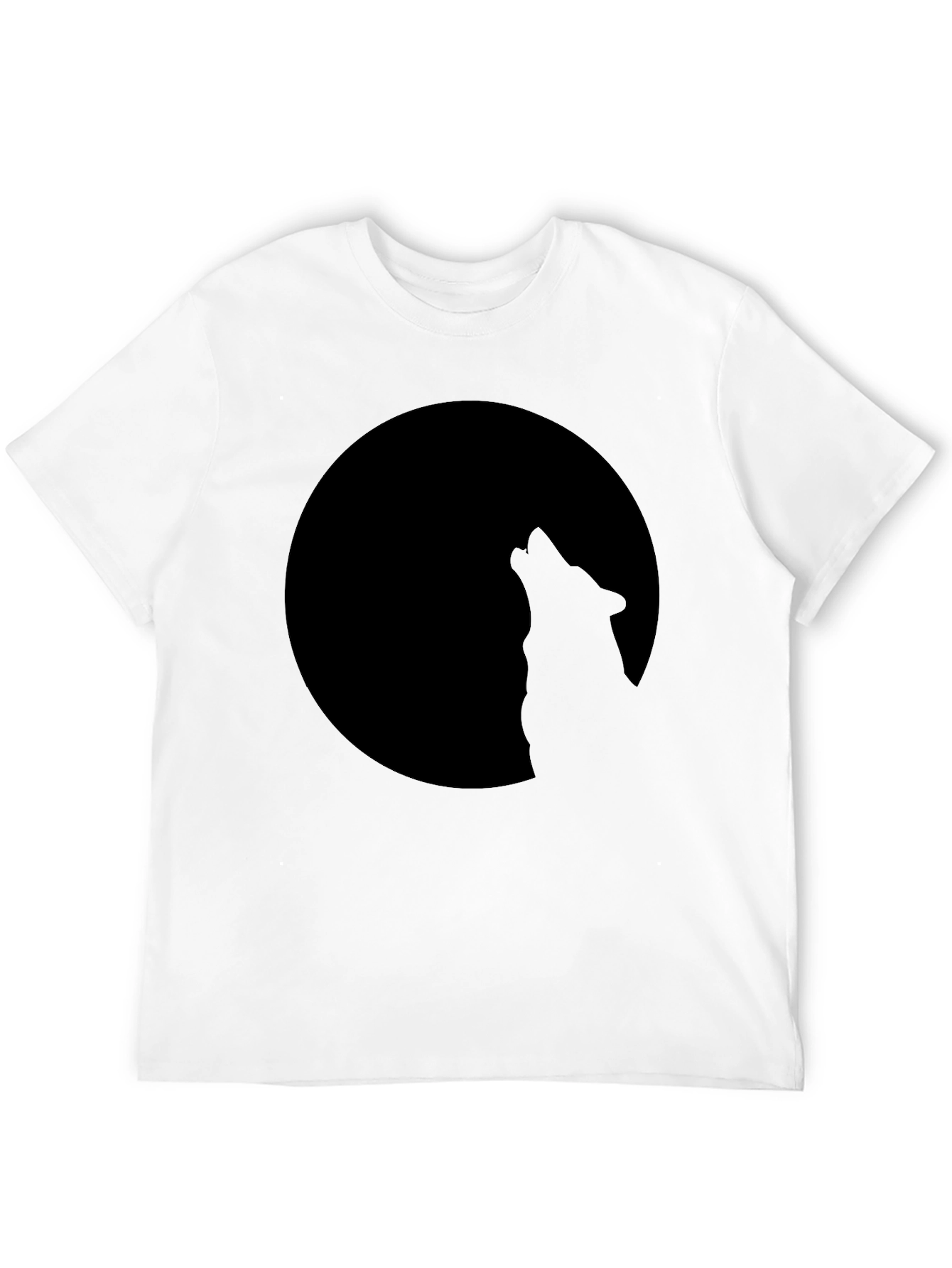 Wolf Howling at Moon Black T-Shirt