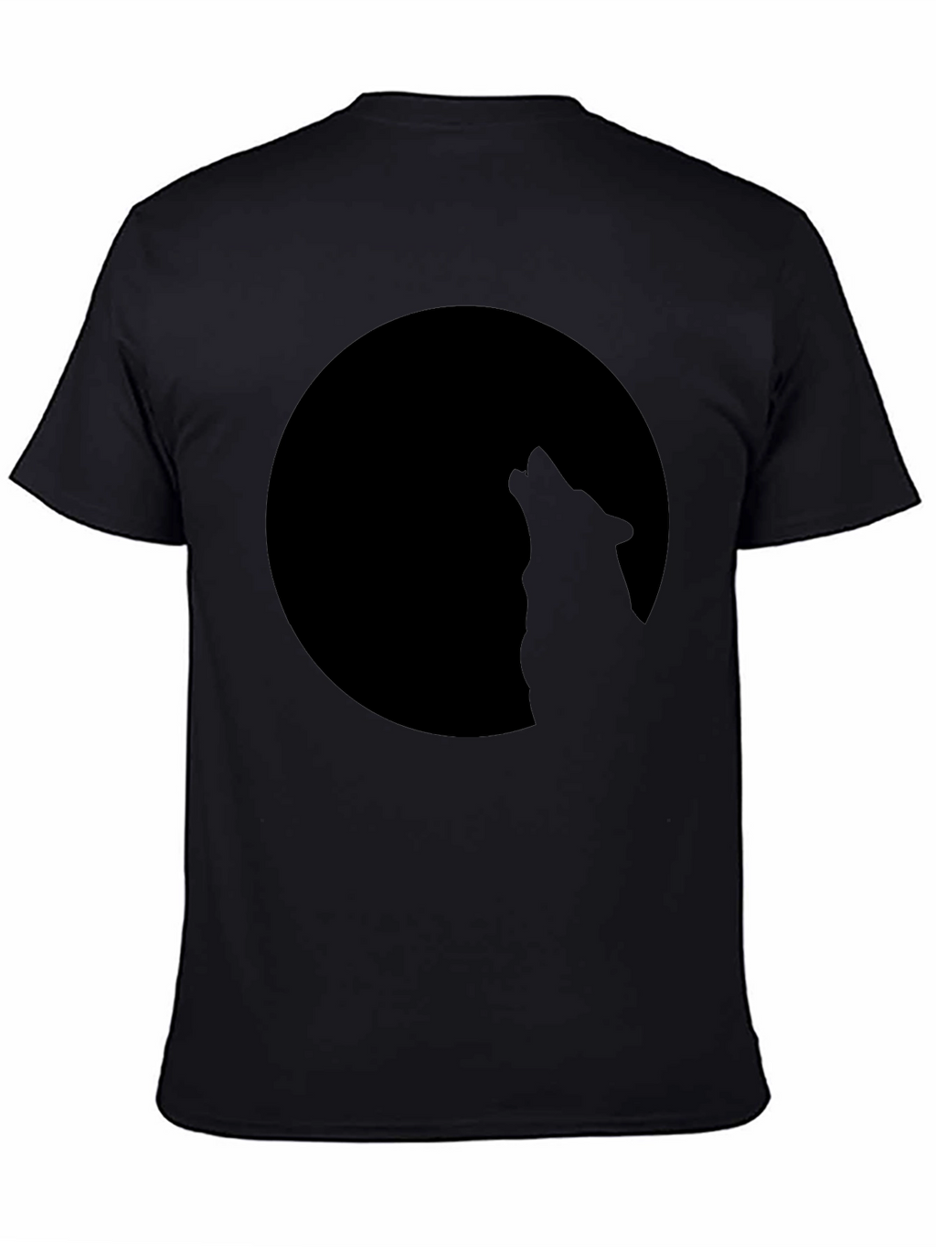 Wolf Howling at Moon Black T-Shirt