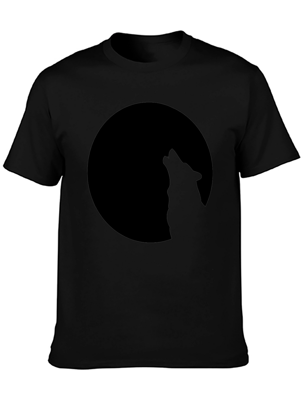 Wolf Howling at Moon Black T-Shirt