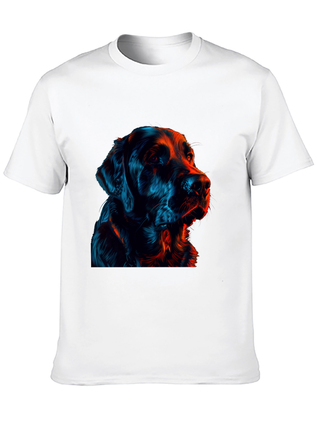 Neon Dog Graphic Black T-Shirt