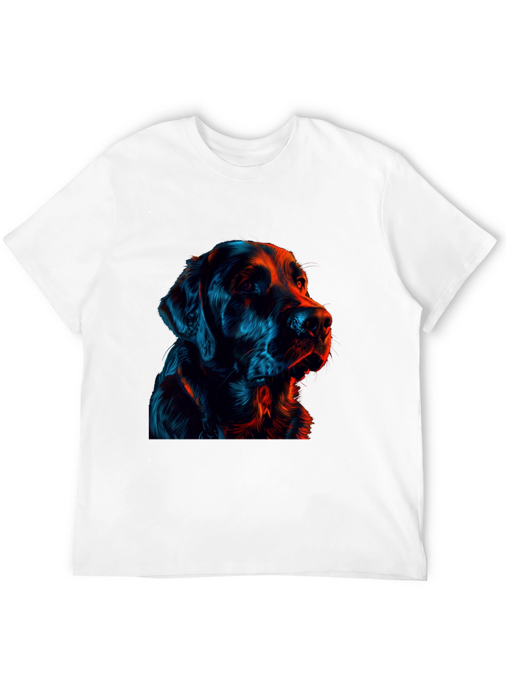 Neon Dog Graphic Black T-Shirt