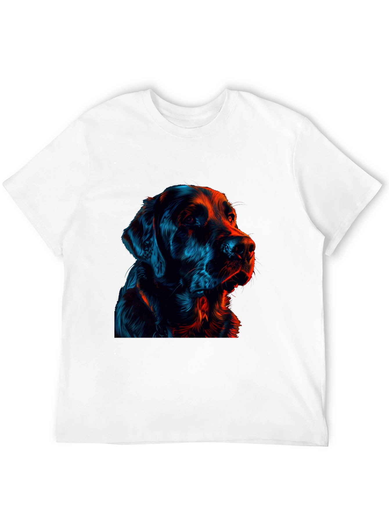 Neon Dog Graphic Black T-Shirt