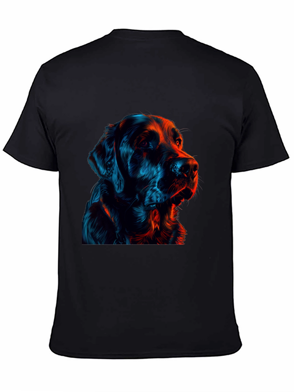 Neon Dog Graphic Black T-Shirt