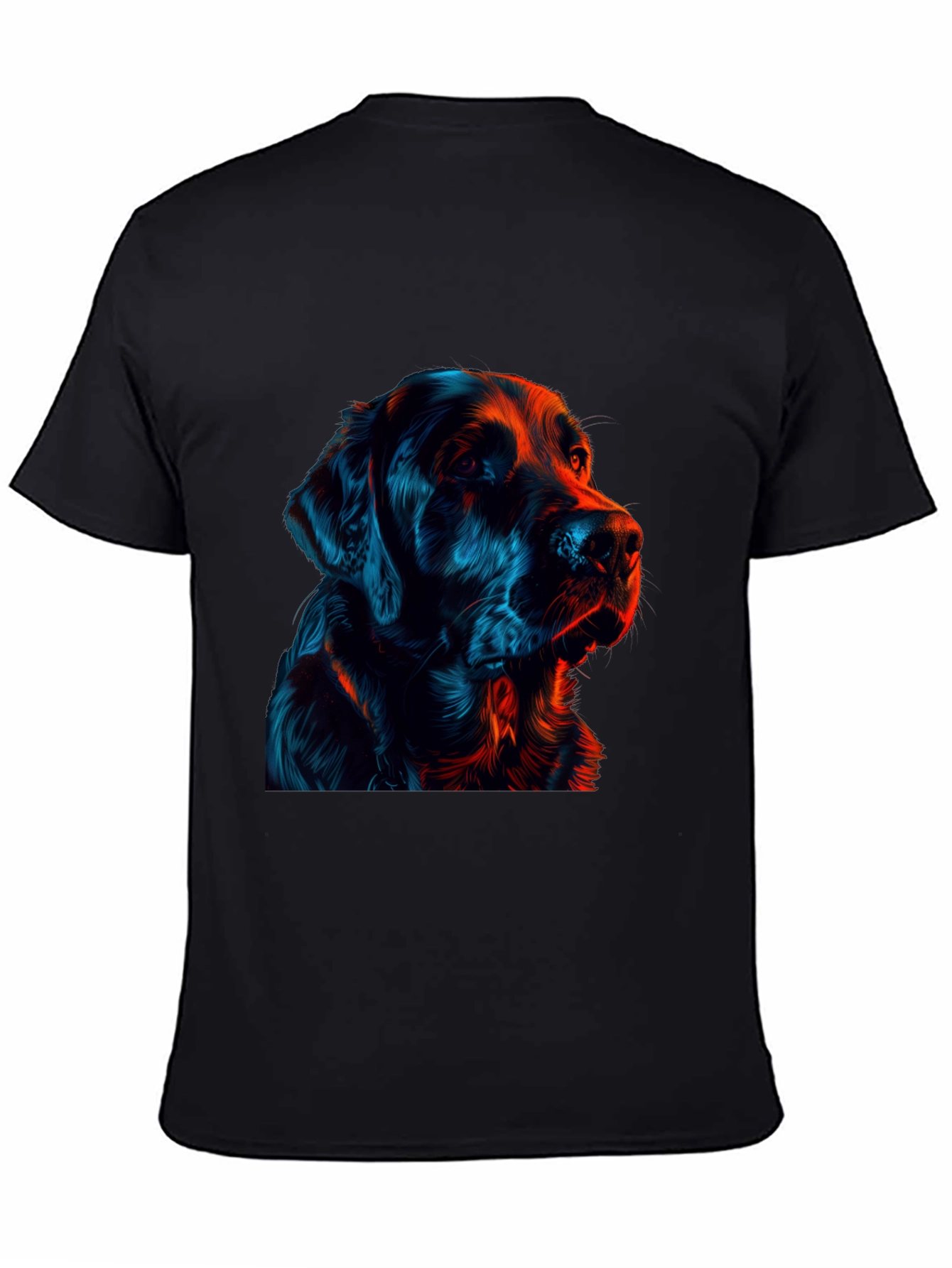Neon Dog Graphic Black T-Shirt