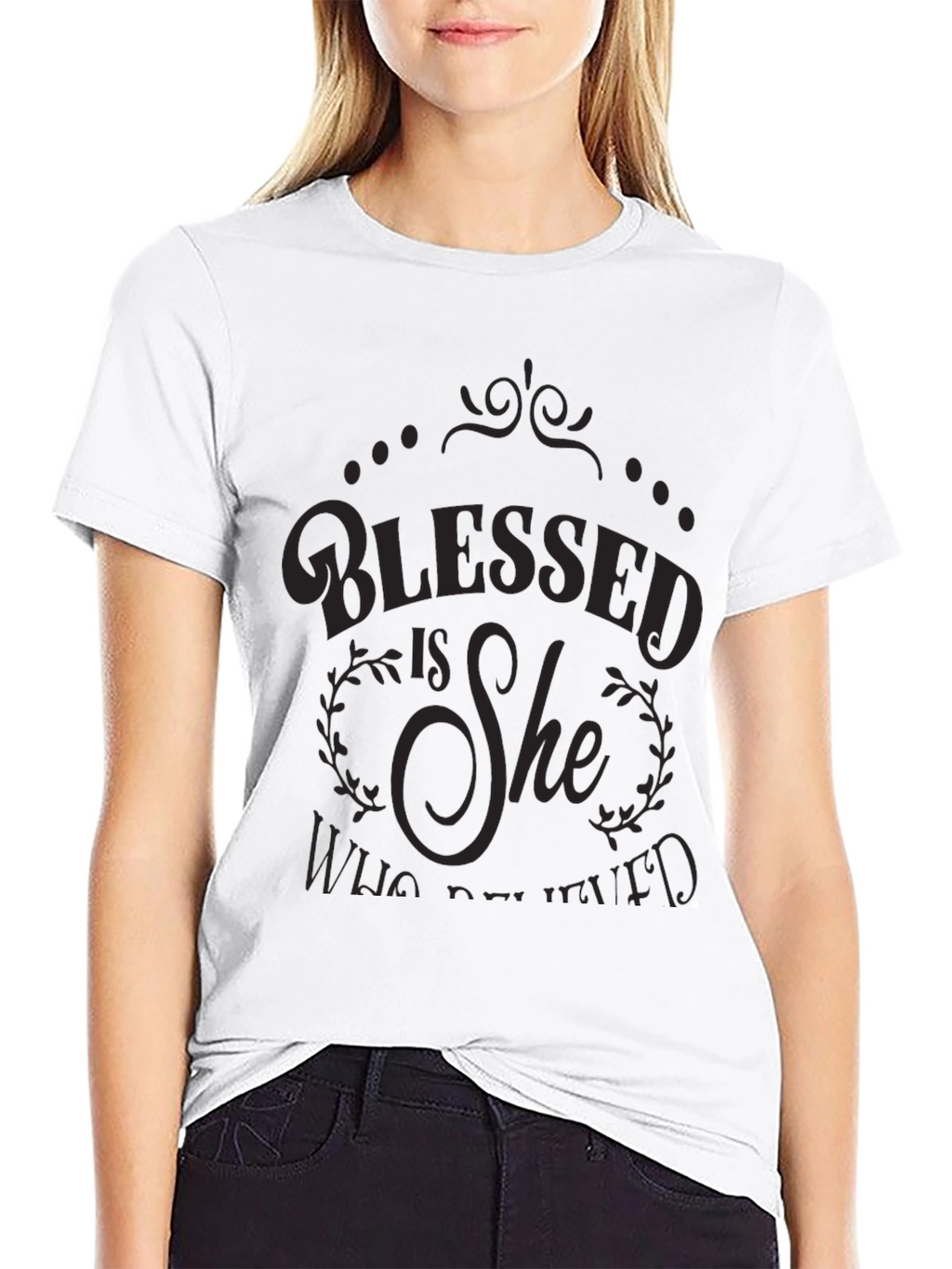 Blessed Is She Graphic Tee - Elegant Christian T-Shirt