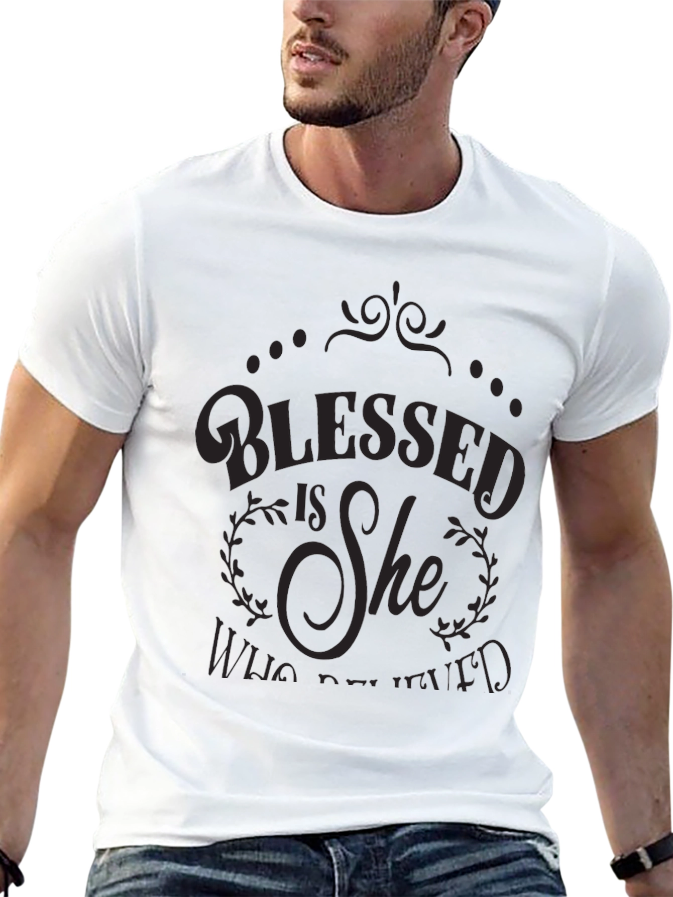 Blessed Is She Graphic Tee - Elegant Christian T-Shirt
