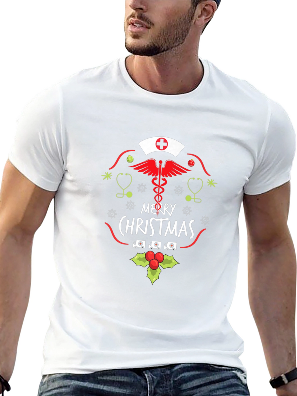 Nurse Merry Christmas T-Shirt - Holiday Apparel