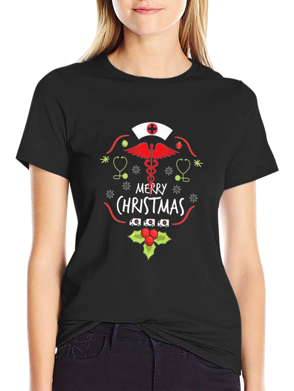 Nurse Merry Christmas T-Shirt - Holiday Apparel