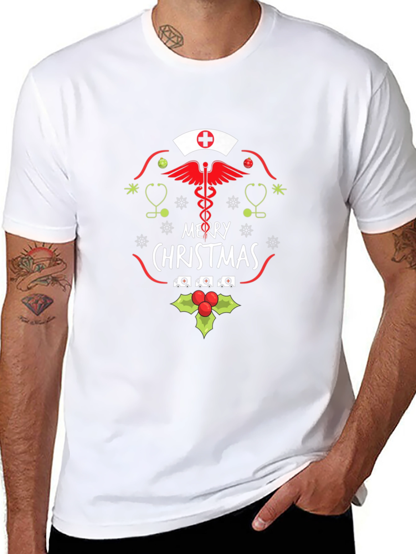 Nurse Merry Christmas T-Shirt - Holiday Apparel
