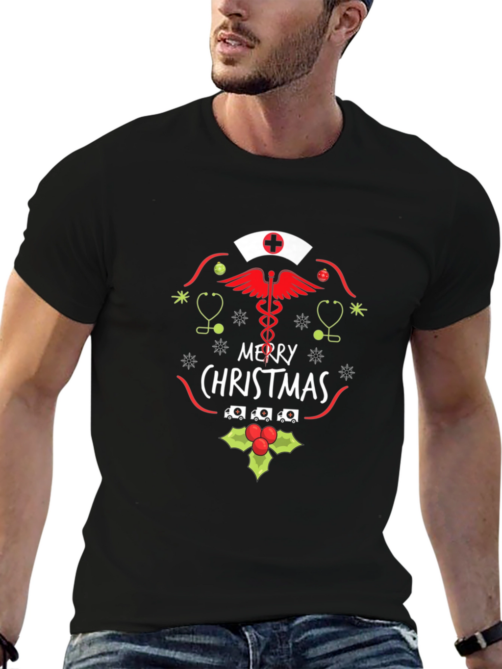 Nurse Merry Christmas T-Shirt - Holiday Apparel
