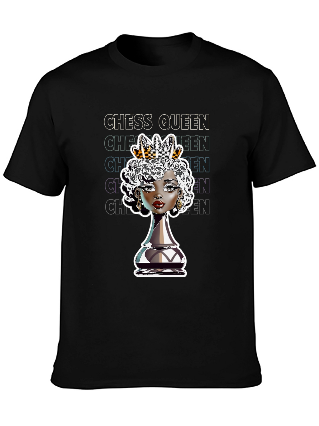 Chess Queen Graphic Tee - Stylish Black T-Shirt