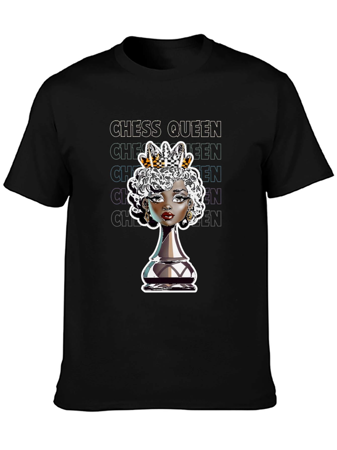Chess Queen Graphic Tee - Stylish Black T-Shirt