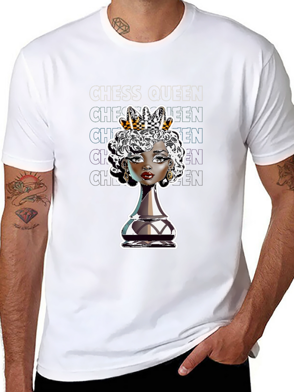 Chess Queen Graphic Tee - Stylish Black T-Shirt