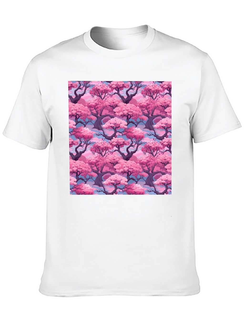 Sakura Tree Print Black T-Shirt