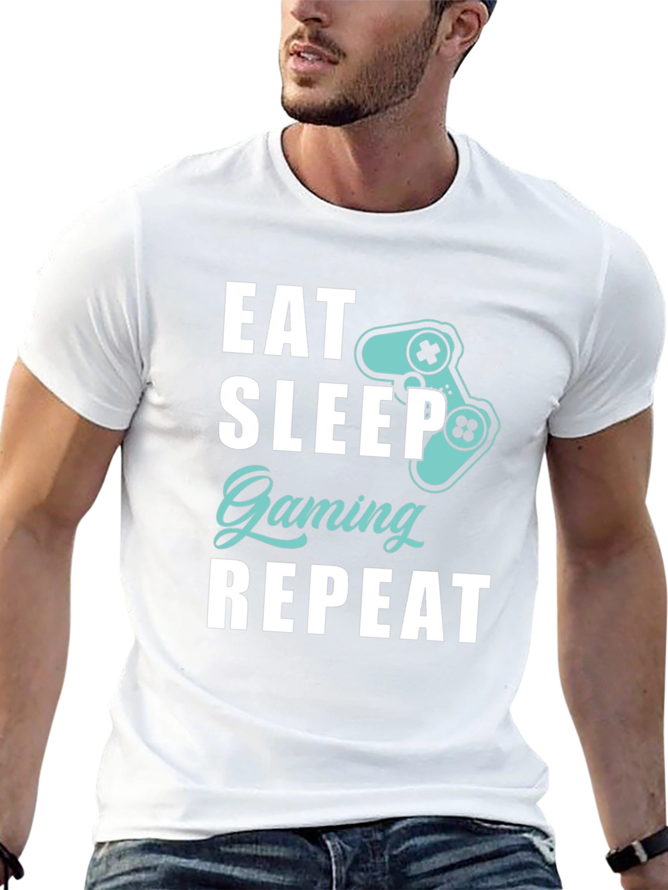 Eat Sleep Gaming Repeat T-Shirt - Gamer Style