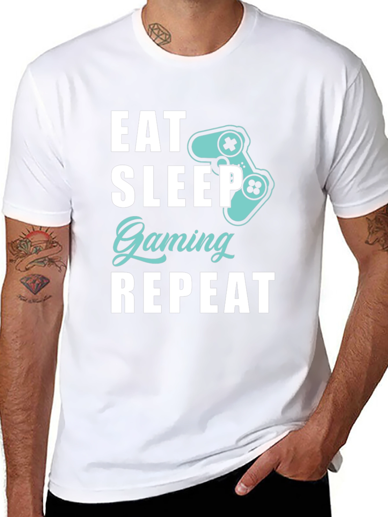 Eat Sleep Gaming Repeat T-Shirt - Gamer Style