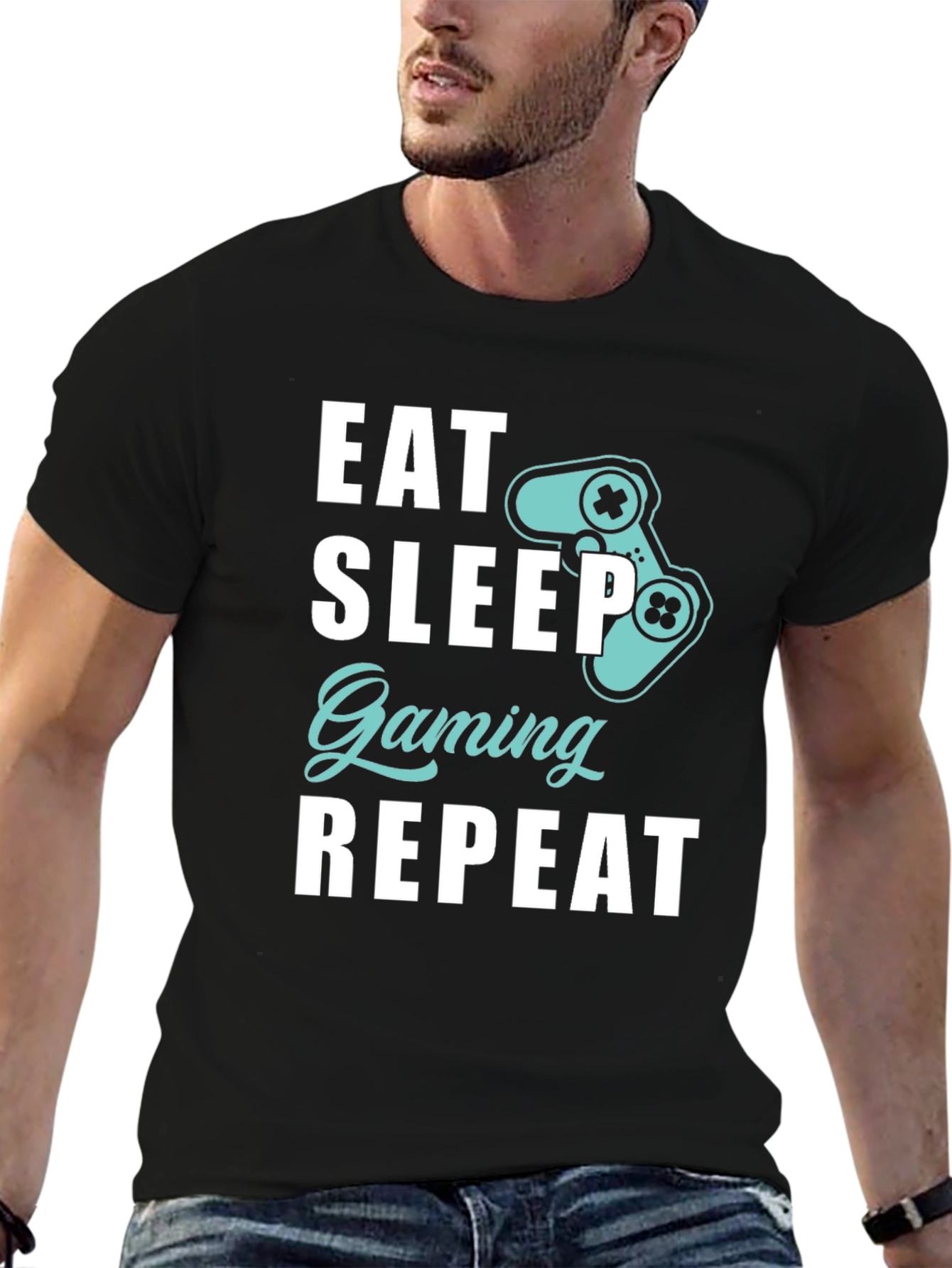 Eat Sleep Gaming Repeat T-Shirt - Gamer Style