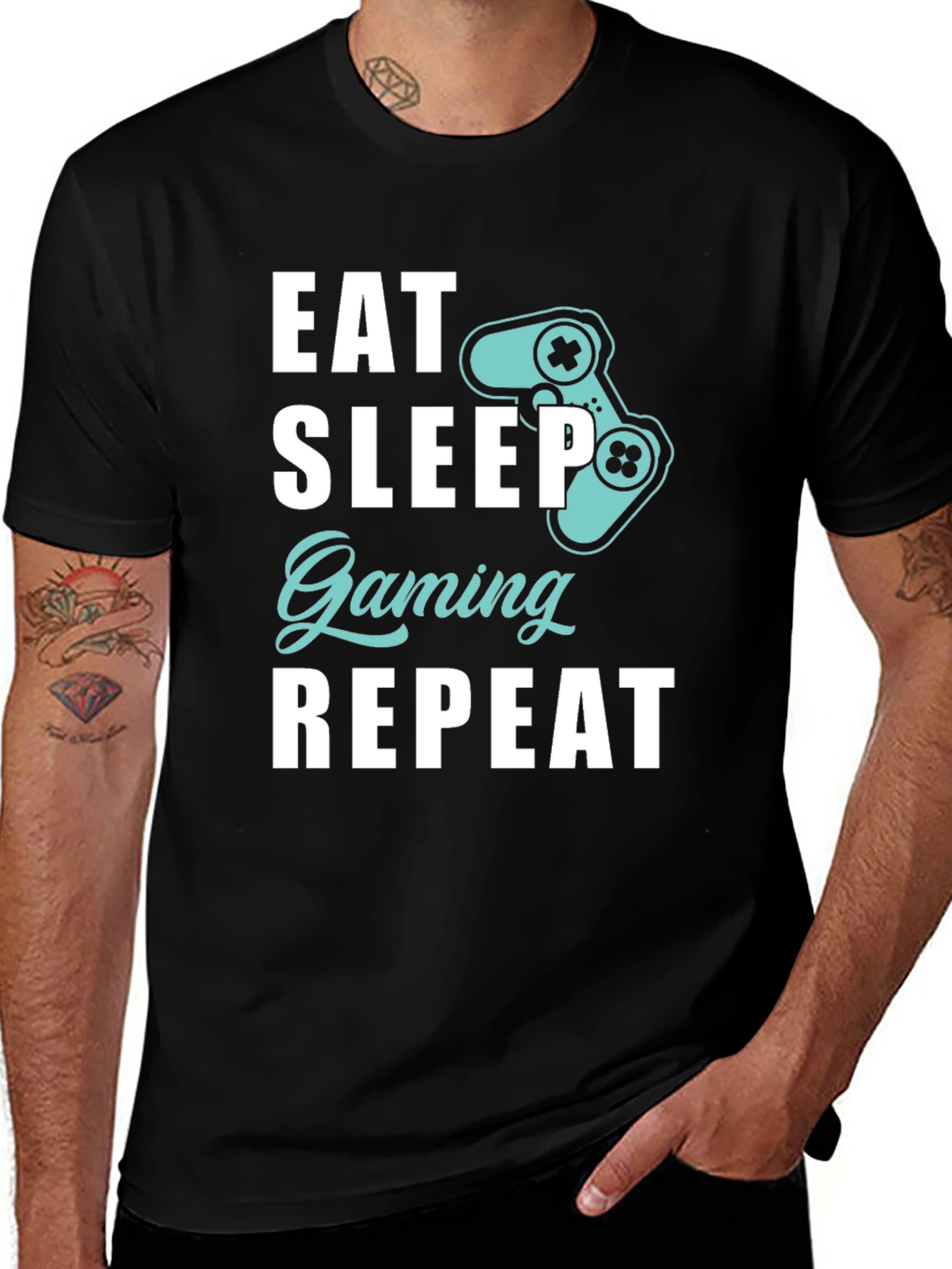 Eat Sleep Gaming Repeat T-Shirt - Gamer Style