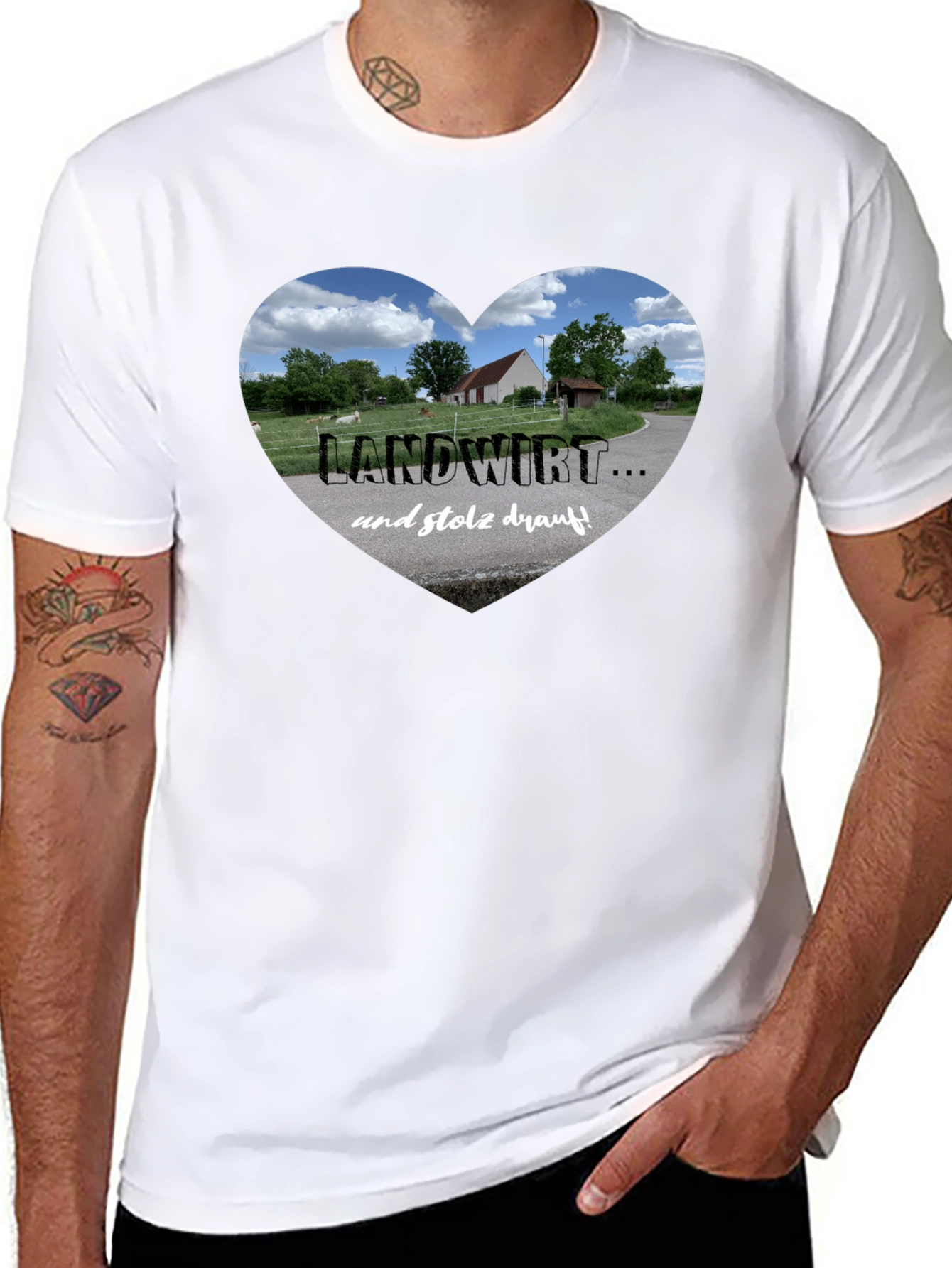 Landwirt Heart Graphic Tee - Proud Farmer T-Shirt