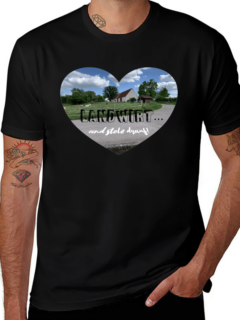 Landwirt Heart Graphic Tee - Proud Farmer T-Shirt