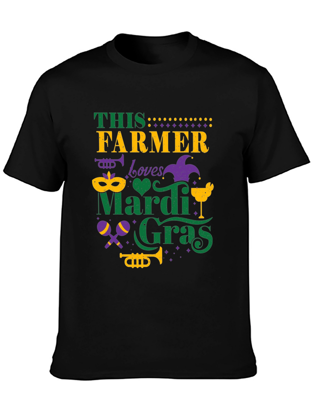 Farmer Loves Mardi Gras Graphic Tee