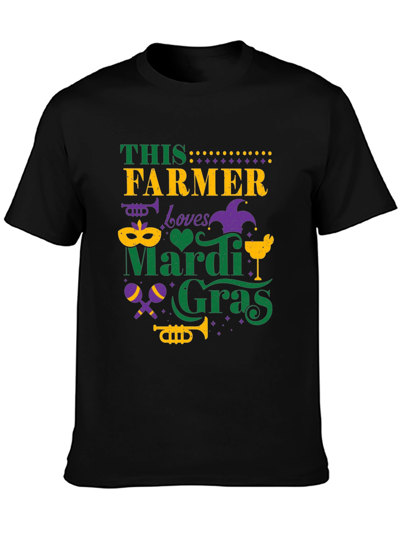 Farmer Loves Mardi Gras Graphic Tee