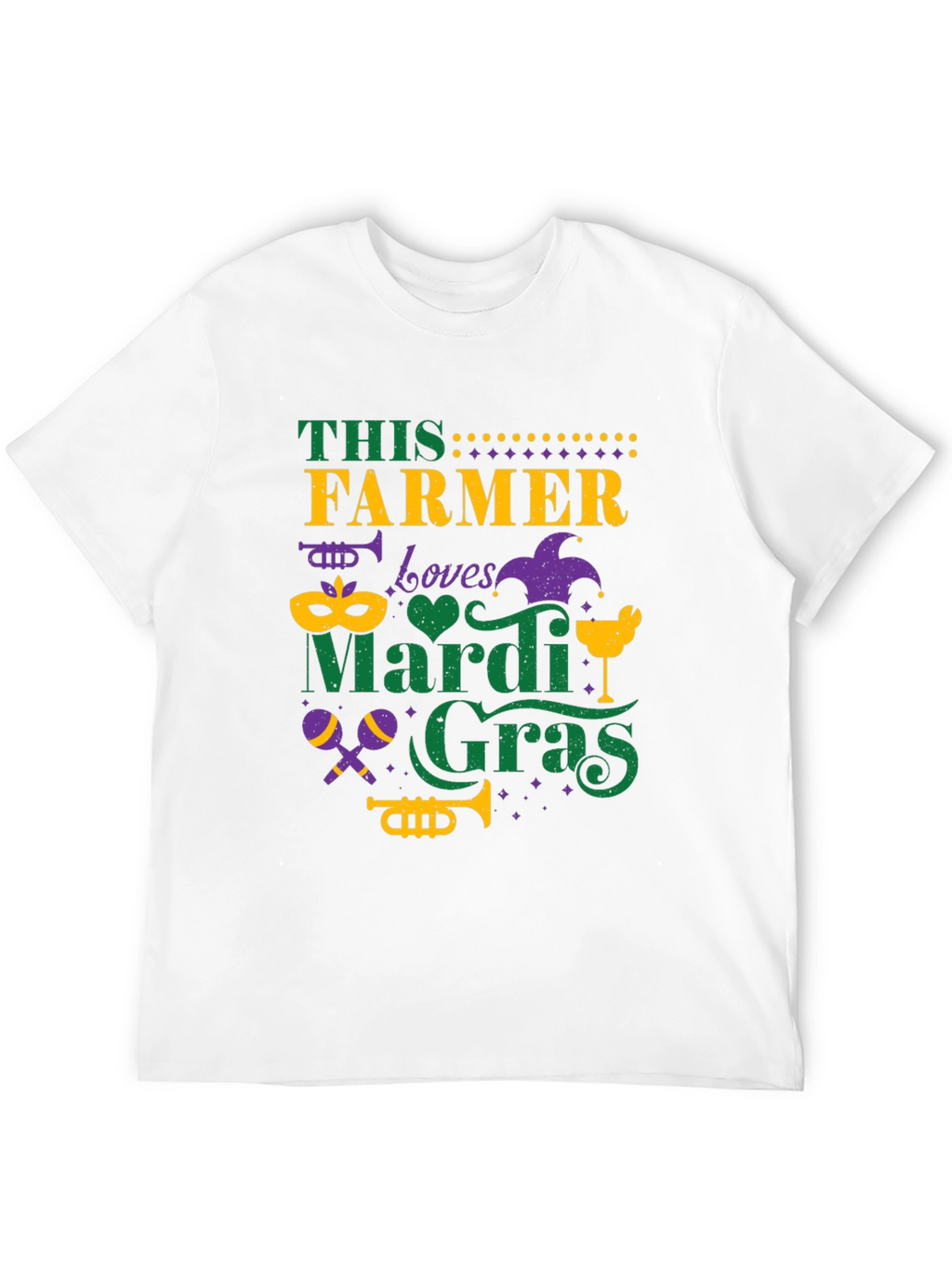 Farmer Loves Mardi Gras Graphic Tee