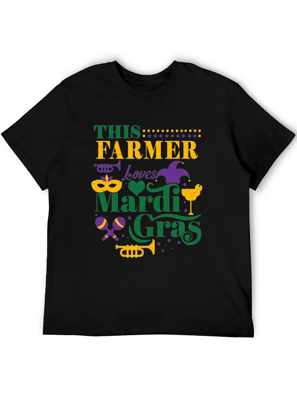 Farmer Loves Mardi Gras Graphic Tee
