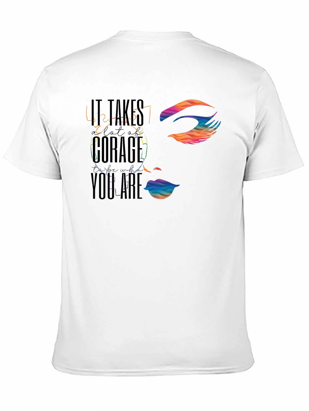 Courage Face Graphic Tee - Black Cotton Blend