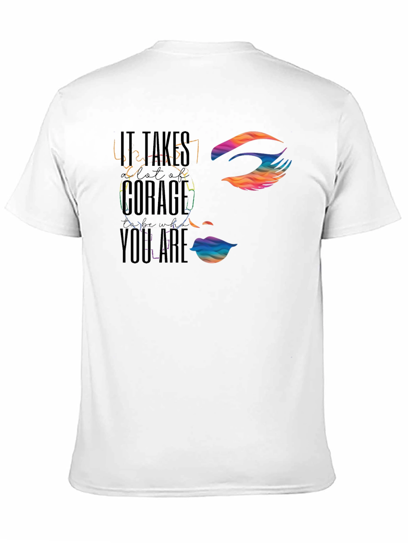 Courage Face Graphic Tee - Black Cotton Blend