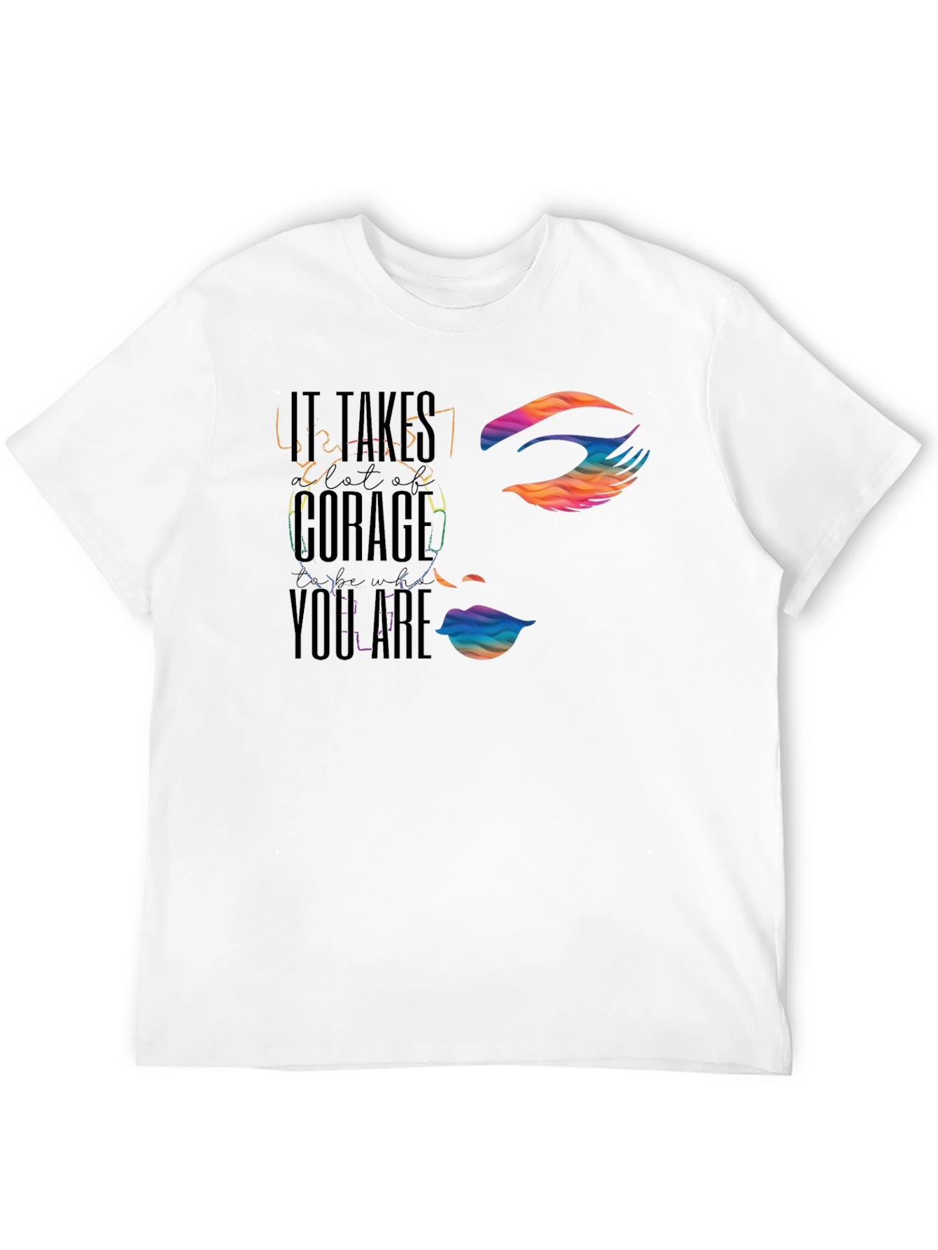 Courage Face Graphic Tee - Black Cotton Blend